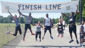 Jumping for Joy at the 5K Finish Line