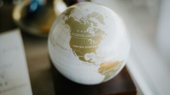 Globe on desk representing release of TIP Report