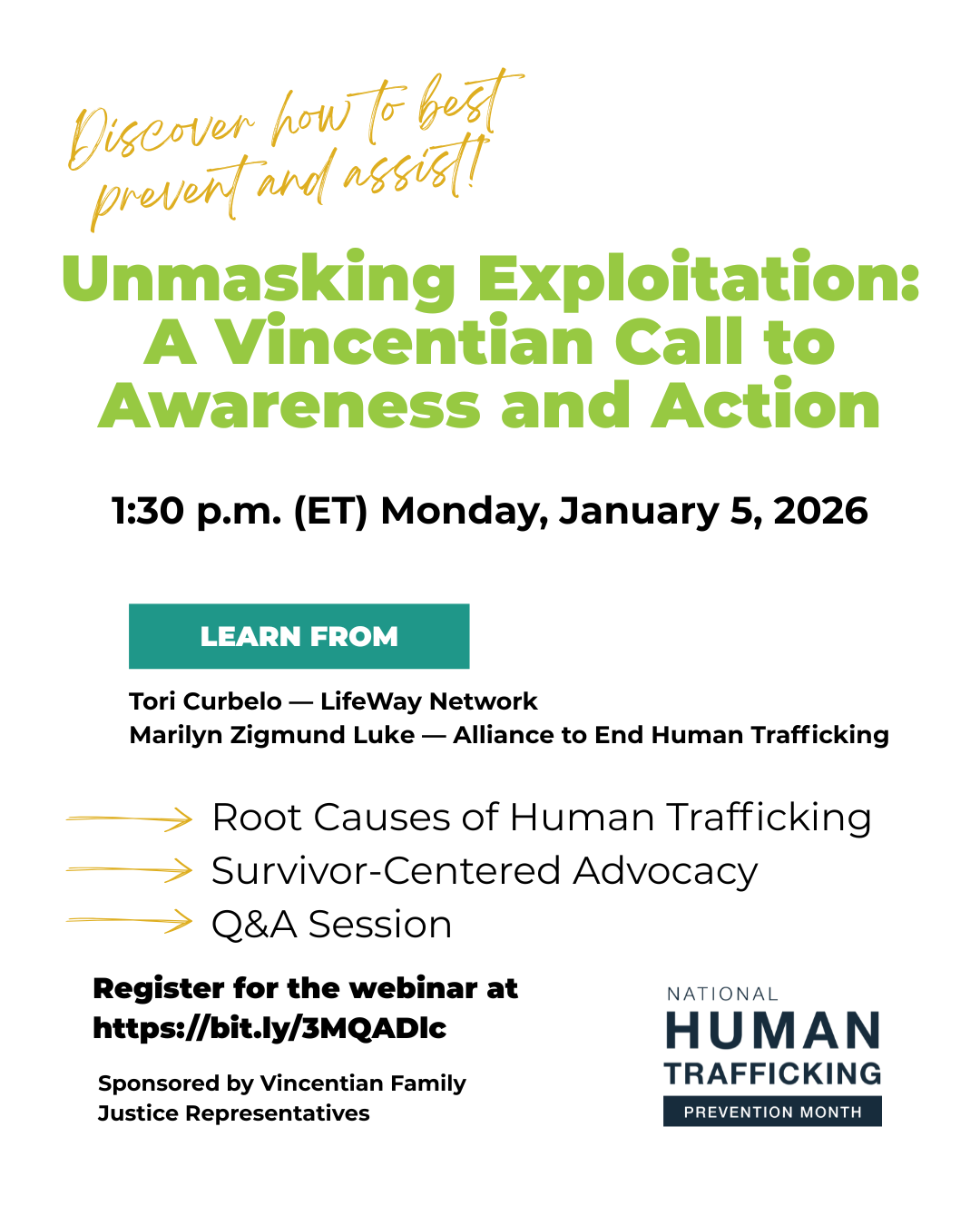 Flier about Unmasking Exploitatin webinar with LifeWay Network's Tori Curbelo.