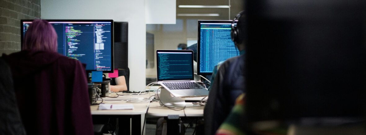 people working in a call center